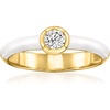 image:imageRossSimons 025 Carat BezelSet LabGrown Diamond Ring With White Enamel in 18kt Gold Over SterlingDiamond