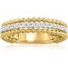 image:imageRossSimons 025 ct tw Diamond Beaded 3Row Ring in 18kt Gold Over SterlingDiamond