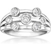image:imageRossSimons 050 ct tw BezelSet LabGrown Diamond MultiRow Ring in Sterling SilverDiamond