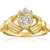 image:imageRossSimons 063 ct tw LabGrown Diamond Claddagh Ring in 18kt Gold Over SterlingDiamond