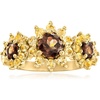 image:imageRossSimons 070 ct tw Yellow Citrine and 50 ct tw Smoky Quartz Sunflower Ring in 18kt Gold Over SterlingCitrine