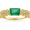 image:imageRossSimons 090 Carat Emerald and 10 ct tw Diamond Leaf Ring in 14kt Yellow GoldEmerald