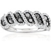 image:imageRossSimons 090 ct tw Black and White Diamond Twisted Ring in Sterling Silver