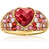 image:imageRossSimons 240 Carat HeartShaped Garnet and 270 ct tw MultiGemstone Ring in 18kt Gold Over SterlingAmethyst