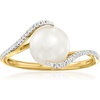 image:imageRossSimons 885mm Cultured Pearl Ring With Diamonds in 14kt Yellow Gold