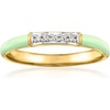 image:imageRossSimons Pastel Green Enamel Ring With Diamonds in 18kt Gold Over SterlingDiamond