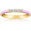 image:imageRossSimons Pastel Purple Enamel Ring With Diamonds in 18kt Gold Over SterlingDiamond