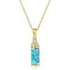image:imageRossSimons Turquoise Pendant Necklace With 10 ct tw Swiss Blue Topaz in 18kt Gold Over Sterling 18 inches