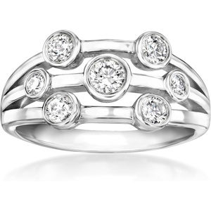 image:imageRossSimons 050 ct tw BezelSet LabGrown Diamond MultiRow Ring in Sterling SilverDiamond