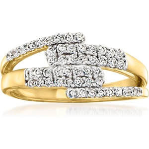 image:imageRossSimons 050 ct tw LabGrown Diamond Interlocking MultiRow Ring in 18kt Gold Over SterlingDiamond