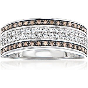 image:imageRossSimons 050 ct tw White and Brown Diamond MultiRow Ring in Sterling Silverdiamondcolored