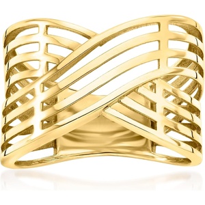 image:imageRossSimons 10kt Yellow Gold MultiRow Crisscross RingNo Gemstone