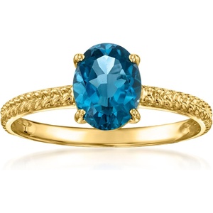 image:imageRossSimons 150 Carat London Blue Topaz Twisted Ring in 10kt Yellow GoldTopaz