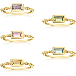 image:imageRossSimons 200 ct tw MultiGemstone Jewelry Set 5 Rings in 18kt Gold Over SterlingAmethyst
