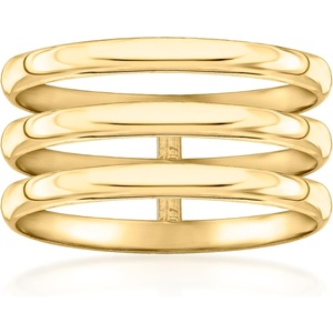image:imageRossSimons Italian 14kt Yellow Gold 3Row RingNo Gemstone