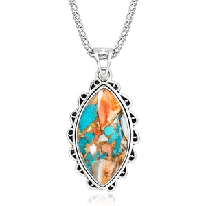 image:imageRossSimons Marquise Turquoise Pendant Necklace in Sterling Silverstabilizedturquoise