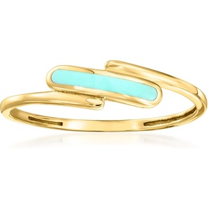 image:imageRossSimons Turquoise Enamel Bypass Ring in 10kt Yellow GoldNo Gemstone