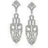 image:imageRossSimons 100 ct tw Diamond Art DecoStyle Drop Earrings in Sterling Silver