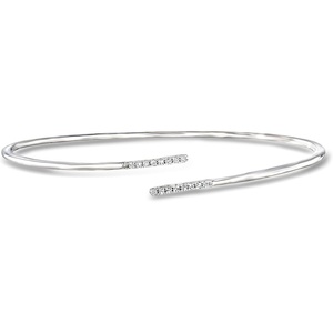 image:imagePure Collection by RossSimons 015 ct tw Diamond Bypass Bangle Bracelet in Sterling SilverDiamond