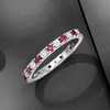image:imageRossSimons 070 ct tw Ruby and 50 ct tw Diamond Eternity Band in 14kt White GoldRuby