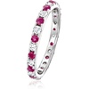image:imageRossSimons 070 ct tw Ruby and 50 ct tw Diamond Eternity Band in 14kt White GoldRuby