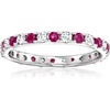 image:imageRossSimons 070 ct tw Ruby and 50 ct tw Diamond Eternity Band in 14kt White GoldRuby
