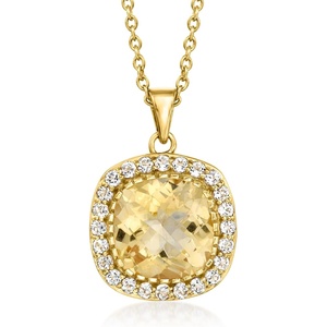 image:imageRossSimons 625 Carat Citrine and 90 ct tw White Topaz Pendant Necklace in 18kt Gold Over SterlingCitrine