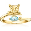 image:imageRossSimons 020 Carat Swiss Blue Topaz Cat and Fish Ring in 18kt Gold Over SterlingTopaz
