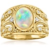 image:imageRossSimons Ethiopian Opal Ring With 20 ct tw White Topaz in 18kt Gold Over SterlingOpal