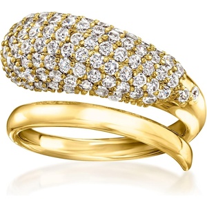 image:imageRossSimons 14kt Yellow GoldPlated Bypass Ring With 206 ct tw CzsCubic Zirconia