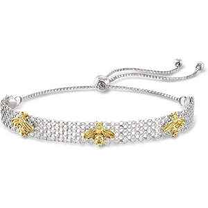 image:imageRossSimons TwoTone Sterling Silver Bumblebee Bolo Bracelet