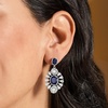 image:imageRossSimons 445mm Cultured Pearl and 1100 ct tw Sapphire Drop Earrings With 640 ct tw White Topaz in Sterling Silver