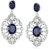 image:imageRossSimons 445mm Cultured Pearl and 1100 ct tw Sapphire Drop Earrings With 640 ct tw White Topaz in Sterling Silver