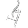 image:imagePure Collection by RossSimons 010 ct tw Diamond Curved Ear Climbers in Sterling Silver