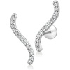 image:imagePure Collection by RossSimons 010 ct tw Diamond Curved Ear Climbers in Sterling Silver