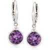 image:imageRossSimons 330 ct tw Amethyst Drop Earrings in Sterling Silver
