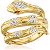 image:imageRossSimons 010 ct tw Diamond Snake Wrap Ring With Garnets in 18kt Gold Over SterlingGarnet