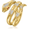 image:imageRossSimons 010 ct tw Diamond Snake Wrap Ring With Garnets in 18kt Gold Over SterlingGarnet