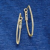 image:imageRossSimons 050 ct tw Diamond InsideOutside Oval Hoop Earrings in 14kt Yellow Gold