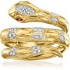 image:imageRossSimons 010 ct tw Diamond Snake Wrap Ring With Garnets in 18kt Gold Over SterlingGarnet