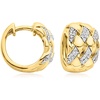 image:imageRossSimons 025 ct tw Diamond Basketweave Hoop Earrings in 18kt Gold Over Sterling