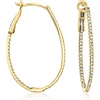 image:imageRossSimons 050 ct tw Diamond InsideOutside Oval Hoop Earrings in 14kt Yellow Gold