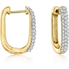 image:imageRossSimons 050 ct tw Diamond Paper Clip Link Hoop Earrings in 18kt Gold Over Sterling