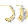 image:imageRossSimons 100 ct tw Diamond JHoop Earrings in 18kt Gold Over Sterling