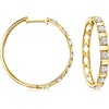 image:imageRossSimons 100 ct tw Diamond Station Hoop Earrings in 18kt Gold Over Sterling