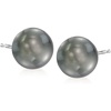 image:imageRossSimons 910mm Black Cultured Tahitian Pearl Earrings in 14kt White Gold