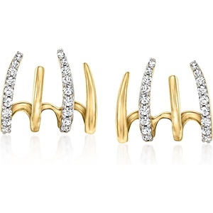image:imageRossSimons 025 ct tw Diamond MultiHoop Earrings in 14kt Yellow Gold