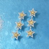 image:imageRossSimons 128 ct tw Diamond Star Drop Earrings in 14kt 2Tone Gold