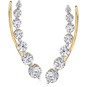 image:imageRossSimons 100 ct tw Diamond Ear Climbers in 14kt Yellow Gold