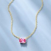 image:imagePure Collection by RossSimons 060 Carat Oval LabGrown Pink Sapphire Necklace in 18kt Gold Vermeil 16 inches